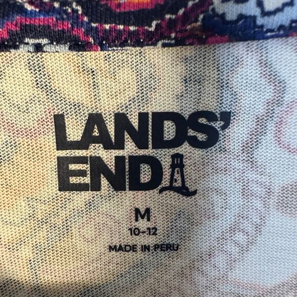 Lands’End womens long sleeve T Paisley colorful Pima cotton feminine cozycore ￼ - Picture 5 of 10